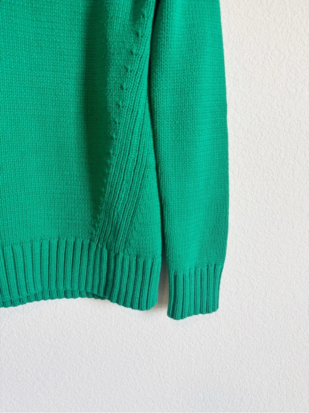 J. Crew Women's Green Cotton 1988 Rollneck Chunky Sweater Size XS